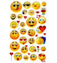 Sticker Kabartmalı Stiker Defter, Planlayıcı Etiket (lxk-010)-22x14 cm - Sevimli Aşk Emoji
