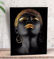BK Gift Afrikalı Kadın Tasarımlı Dekoratif Mini Kanvas Tablo 15x20cm-1