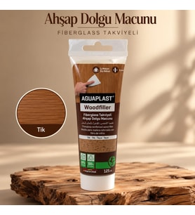 Ahşap Tamir Macunu TİK AĞACI Parke Mobilya Masa Dolgu Çatlak Çizik Giderici Fiberglas 125 ML