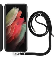 Samsung Galaxy S21 Ultra (G998B) İp Askılı Silikon Kılıf Siyah