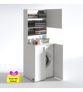 Kenzlife çamaşır makinesi dolabı kasparov byz kurutma dolabı + tekli duvar rafı hediyeli (Karışık)