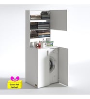Kenzlife çamaşır makinesi dolabı kasparov byz kurutma dolabı + tekli duvar rafı hediyeli (Karışık)