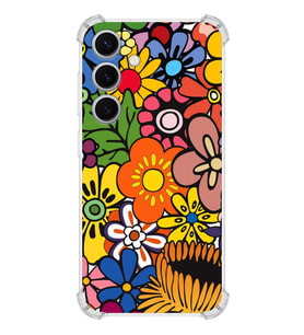 PrintiFy Samsung Galaxy S24 Uyumlu Retro Color 2 Baskılı Şeffaf Köşe Korumalı Antişok Kılıf