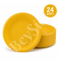 Parti Plastik Tabak 24lü Sarı