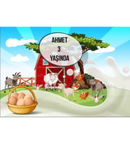 Çiftlik ve Yumurta Temalı Doğum Günü Afişi 35X50 cm