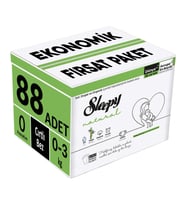 Sleepy Bebek Bezi Natural Beden:0 (0-3KG) Prematüre 88 Adet Ekonomik Fırsat Pk