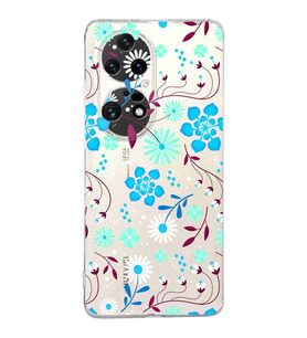 Huawei P50 Pro Uyumlu Kapak Flowers Tasarımlı Şeffaf Silikon Kılıf