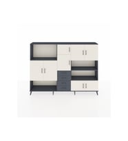 Arges Dolap 9 Raflı 4 Çekmeceli 8 Kapaklı 220x30x163 Antrasit-Aytaşı/Antrasit