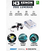 S-Dizayn Pro Luminar H3 Led Xenon / 60W / 12000LM / 7000K A+ Kalite