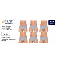 Yıldız Çamaşır Erkek Modal Likralı Kemerli Slip Külot (65-66-67)- 6 Adet