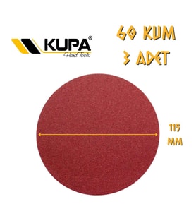 Kupa Yuvarlak Cırt Zımpara 115 mm - P60 Kum - 3 Adet