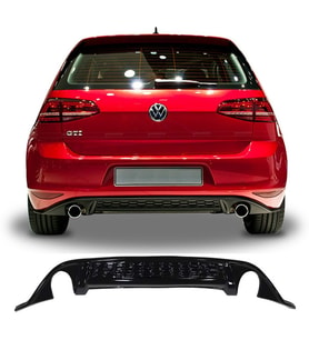 Vw Golf 7 GTI Difüzör Difizör Plastik Parlak Siyah 2012 2013 2014 2015 2016 2017 Arka-difizör-bodykit-ek