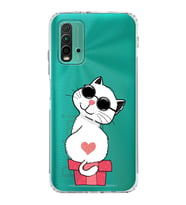 Xiaomi Redmi 9T  Kamera Korumalı Kapak Coolcat Tasarımlı Şeffaf  Kılıf