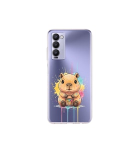 Tecno Camon 18 ile Uyumlu Splash Kapibara Tasarımlı Şeffaf Silikon Kılıf