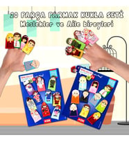 2 Set - 20 Parça Tox Aile Üyeleri ve Meslekler 20 Parça Parmak Kukla T751 T762
