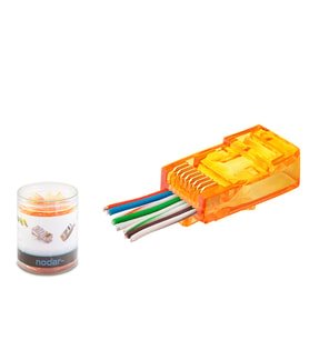 Cat6 Ez Rj45 Konnektör - 100 Adet Turuncu / Özel Plastik Kutulu ND2405