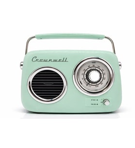 Crownwell Retro Tasarımlı Bluetooth FM Radyo Mint Yeşil