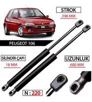 Peugeot 106 Yeni Model Ön Kaput Amortisörü 1997 - 2003