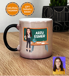 Kişiye Özel Karikatürlü Sınıf Öğretmeni Hediye Kupa Bardak Sihirli Kadın Sınıf Öğretmenine Öğretmenler Günü Hediyesi