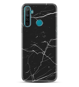 Realme 5i 5 Pro 6i 7 Pro 8 Kılıf Desemli Silikon Siyah Mermer 1299