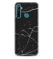 Realme 5i 5 Pro 6i 7 Pro 8 Kılıf Desemli Silikon Siyah Mermer 1299