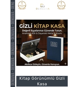 #GizliKasa Sözlük Tasarımlı Metal İç Hazneli Güvenli Kilitli Küçük Boy Kitap Görünümlü Gizli Kasa