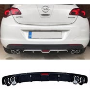 Opel Astra J Hatchback Siyah Difüzör 4 Krom Egzoz Görünümlü Difizör Arka Ek Body Kit