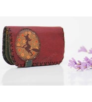 Cadı Figürlü Büyük Cüzdan Etnik Bohem Retro Vintage Style - BORDO