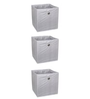 3'lü Raf Organizer Kutu Seti (30X30X30CM) Yeni Sezon Nano Teknoloji Su Geçirmez Kumaş Gri 3 Adet
