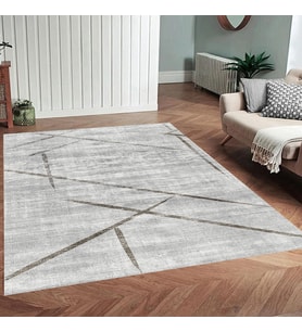 Rovigo Home Dijital Baskı Yıkanabilir Kaymaz Taban Salon Halısı Ve Yolluk RV099-FNL405 (Gri)