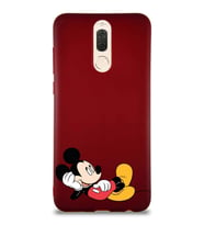 Huawei Mate 10 Lite Soft Premier Kapak Mickey Mouse-F Tasarımlı Silikon Kılıf - Mürdüm (Şeffaf)