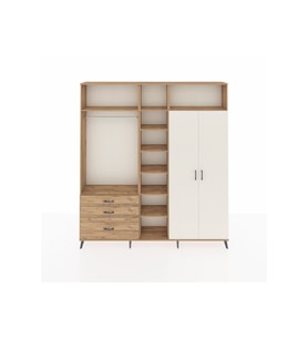 Arges Dolap 10 Raflı 3 Çekmeceli 2 Askılı 220x30x243 Çam-Aytaşı/Çam