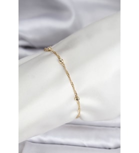 14K Gold Renk Kaplama Topçuklu Model CM Kadın Bileklik - TJ-BB8138
