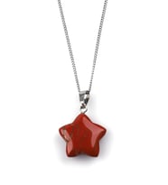 Red  Jasper Doğal Taş Yıldız Model Kolye