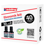 Edding BT30 Yazı Tahtası Kalemi Mürekkebi 30 ml. x 2'li Kutu SİYAH 