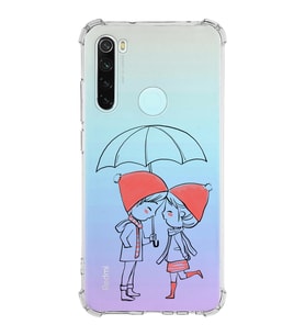 Xiaomi Redmi Note 8 Köşe Korumalı Antişok Kapak Aşk Tasarımlı Şeffaf Silikon Kılıf