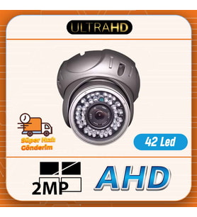 ULTRA HD 3MP LENS 42 IR LED 1080 2MP METAL DOME KASA Gece Görüşlü - İç ve Dış Ortam Kamerası - AHD Kamerası