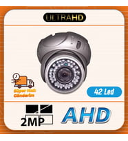 ULTRA HD 3MP LENS 42 IR LED 1080 2MP METAL DOME KASA Gece Görüşlü - İç ve Dış Ortam Kamerası - AHD Kamerası