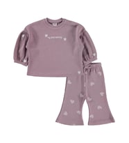 Civil Baby Kalp Baskılı 6-18 Ay Takım - Lila (Leylak)