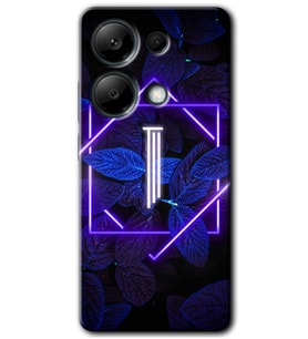Redmi Note 13 Pro 4G Kılıf HD Desen Baskılı Kılıf - Dark Neon Yaprak I Harfi