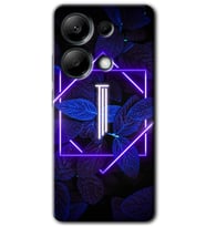 Redmi Note 13 Pro 4G Kılıf HD Desen Baskılı Kılıf - Dark Neon Yaprak I Harfi