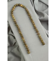 Tibet Akik Doğal Taş Mat Hardal Küre Kesim 8mm Dizi [AA]