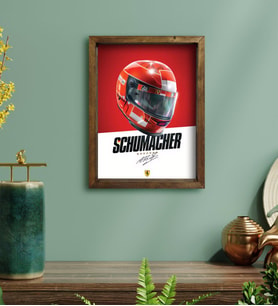 BK Gift F1 Schumacher Tasarımlı Doğal Masif Ahşap Çerçeveli Tablo 30x40cm-1