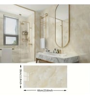Northcity Sarı Mermer Desenli Alüminyum Plastik Duvar Sticker - 60x30cm Su Geçirmez Duvar Kaplama