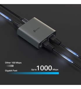 Lexroo EH210 Gigabit Ethernet Splitter 1 to 2, RJ45 LAN Çoğaltıcı 1000 Mbps, USB-C Güçlü