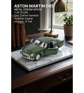 Aston Martin DB5 1:38 Ölçek Metal Çek Bırak Model Araba - Açılabilir Kapılar (13 cm)
