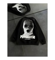 Kışlık Bisiklet Yaka Baskılı SweatShirt - Siyah