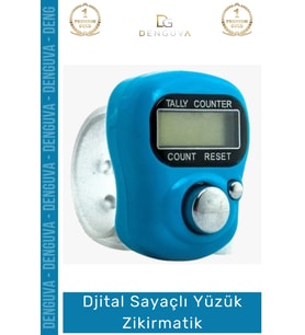 #Zikirmatik Dijital Sayaçlı Şeffaf Silikon Kordonlu Pratik Renkli Ayarlanabilir Yüzük Zikirmatik