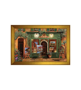Manzara Temalı Kanvas Tablo 50 x 70 cm Gold Çerçeve