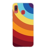 Samsung Galaxy A20  Kapak Renk Cümbüşü Tasarımlı Şeffaf Silikon Kılıf